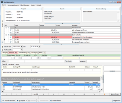 4Master V10 Nachkalkulation
