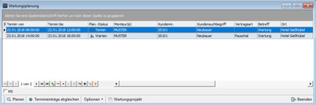 4Master V10 Wartungsplanung